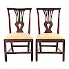 Pair American Chippendale mahogany side chairs