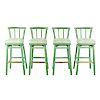 4 McGuire bamboo & rattan green stain bar stools