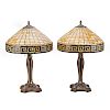 Pair Tiffany style table lamps