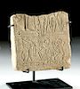 Egyptian New Kingdom Limestone Relief Panel Fragment