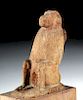 Rare Egyptian Late Period Wooden Thoth Amulet - Baboon