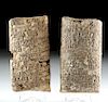 Lot of 2 Mesopotamian Terracotta Cuneiform Tablets