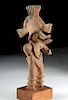 Rare Colima Pottery Caiman-Man Figural Whistle