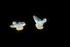 2 French Opalescent Art Glass Birds