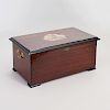Large Victorian Faux Grained and Painted Mahogany Cylinder Music Box