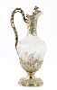 French Silver Mounted Glass Claret Jug