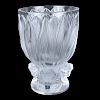 Lalique Jaguar Clear and Frosted Crystal Vase