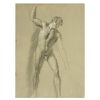 19th C Florentine School Pencil Drawing Male Nude
