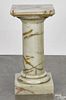 Green marble pedestal, early 20th c., 30 1/4'' h., 15'' w.