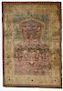 A Rare Early Zareh Penyamin Kum Kapi Silk and Gold Brocade Prayer Rug, Northwest Anatolia, circa 1905, 4'3" x 6'2"