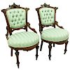 Pair Victorian East Lake Side Chairs