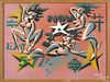 Hernando Carrizosa (Columbian, b. 1945), modern acrylic on board, depicting three nudes, signed