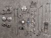 Assorted silver jewelry, to include a sterling bracelet, two Mexican silver bracelets