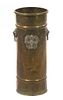 * A Victorian Brass Umbrella Stand, Height 23 3/4 inches.
