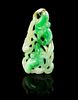 A Pierce Carved Jadeite Pendant Height 2 1/8 inches