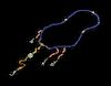 A Lapis Lazuli and Coral Court Necklace, Chaozhu Length overall 28 inches.