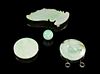 * Four Jadeite Articles Length of largest 5 inches.
