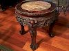 ANTIQUE Chinese Hardwood Stand with Marble Top, lare 19 Century
