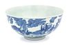 A Blue and White Porcelain Footed Bowl Diameter 10 inches.