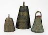 Lot of Three Antique Bronze Bells