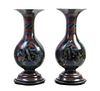 * A Pair of Japanese Cloisonne Enamel Vessels Height 24 1/2 inches.