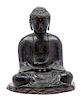 * A Bronze Figure of Buddha Sakyamuni Height 16 x width 12 inches.