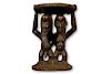 Luba Couple Figural Stool from Democratic Republic of the Congo - 14"