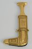 14 karat gold handled knife in gold and wood scabbard, probably Mideastern