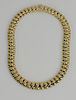 14 karat gold necklace with domed rectangular links.
length 16 inches, width 1/2 inch, 66.9 grams