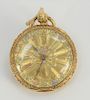 18 karat gold open face pocket watch having multi-colored gold dial, works signed: Isaiah Lukens London, no