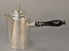 Silver teapot with side handle, marked on bottom: G M. 
height 7 1/2 inches, 16.6 troy ounces