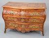 Louis XV bombe commode having shaped sectioned top,  over two carved drawers over two carved drawers, with secret compartment in top...