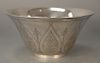 Tiffany & Co. sterling silver center bowl, 
flared rim form with stylized foliate motifs, monogrammed, marked: Tiffany & Co. 16667 m...