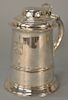Georgian silver tankard having handle with heart design at bottom with 1982 Christie's East tag. 
height 7 inches, 21.7 troy ounces