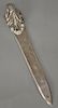 Buccellati silver letter opener with scrolled handle. 
length 10 in., 6.6 troy ounces