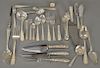 S. Kirk & Sons sterling silver flatware set, repousse pattern, 87 pieces, setting for ten to include (10) dinner forks, (10) salad f...