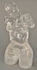 Rock crystal model figure of a nude woman torso. 
height 9 3/4 inches