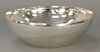 Karl F. Leinonen sterling silver hand hammered bowl, 
monogrammed on bottom: S. J., marked on bottom: KLF Sterling. 
height 3 1/8 in...