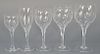Set of Lalique stems, fifty-six total.  (12) 5 7/8 inches, (10) 6 3/4 inches, (15) 7 1/4 inches, (7) 7 1/2 inches, (12) 7 1/8 inches