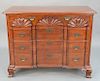 Fineberg mahogany blockfront chest, 
triple shell carved front flanked by quarter columns, set on ogee feet. 
height 36 1/2 inches, ...