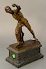 Bronze Olympian javelin thrower on rectangular granite base, unsigned. 
height 13 1/2 inches