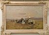Alfred Von Wierusz-Kowalski (1849-1915), 
oil on canvas, 
Orientalist Full Moon Camp with Camels, 
signed lower right: A. Wierusz-Ko...