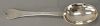 George Cox (British) silver spoon, circa 1696.  length 7 3/4 inches (19.69 cm), 1.4 troy ounces   Provenance:  A deaccession...
