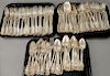 Tiffany & Co. sterling flatware, English King Pattern with coat of arms, monogrammed on reverse, 120 pieces including (18) large spo...
