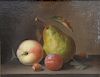 Paul LaCroix (1827-1864), 
oil on board, 
Still Lift of Fruit and Nuts, 
signed lower left: P. Lacroix, 
sight size 7" x 9 1/4"