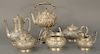 Tiffany & Co. six piece sterling silver tea and coffee set,  with all over repousse bodies and handles, to i...