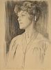 John Singer Sargent (1856-1925),  charcoal on paper,  Portrait of Mrs. John (Ethel Sanford) 1922,  signed lower left: John S. Sargent,  dated lower ri