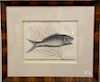 Mark Catesby (1679-1749), 
pair of hand colored copper plate engravings of fish, 
(1) Mormijrus T13; 
(2) Turdus T9, 
framed and mat...