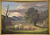 Attributed to Alvan Fisher, 
oil on board, 
"Watering the Cattle", 
unsigned, 
label on verso: Vose Galleries, 
29 1/4" x 41 3/4" 

...