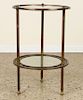 FRENCH TWO TIER BRONZE AND GLASS TABLE C.1950